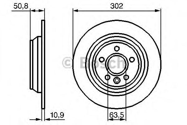 0986479254 BOSCH Диск тормозной FORD MONDEO/KUGA/GALAXY 08- задн.