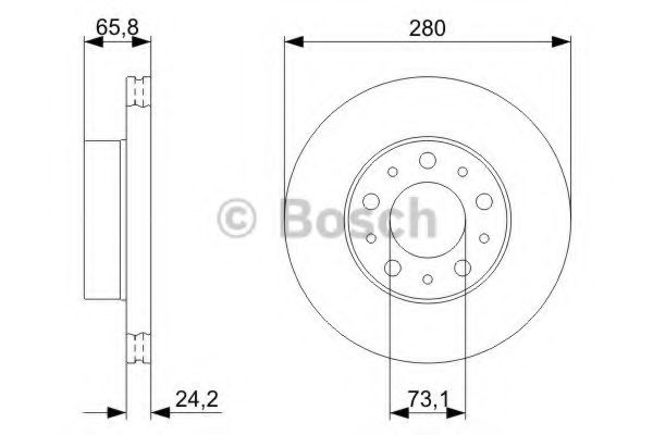 0986479297 BOSCH Диск торм.пер. CITROEN BERLINGOPEUGEOT PARTNER