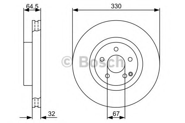 0986479332 BOSCH Диск тормозной MB W211/S211/E320 02- перед.