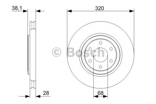 0986479357 BOSCH Диск тормозной NISSAN NAVARA/PATHFINDER 05- перед.вент.
