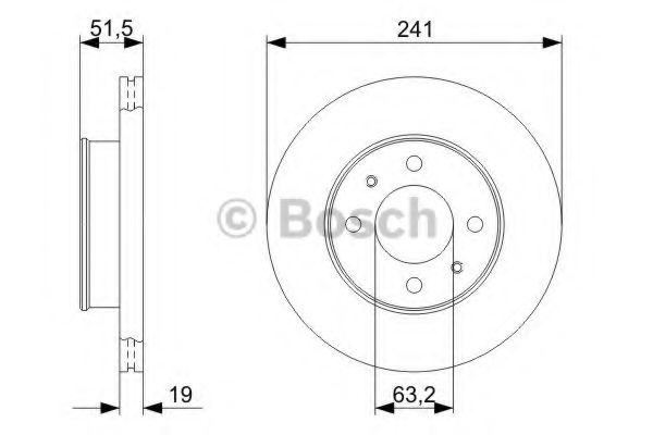 0986479377 BOSCH Диск торм.пер.вент.ACCENT (DF4496)
