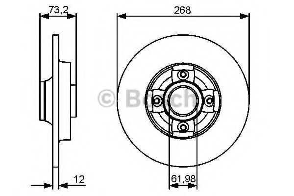 0986479383 BOSCH Диск тормозной зад