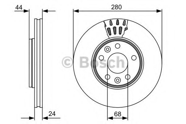 0986479553 BOSCH Диск тормозной renault fluence 10-laguna 07-megane 08- передний вент.d280мм.