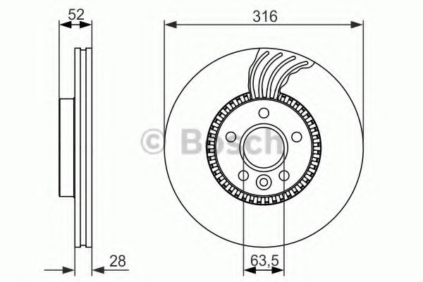 0986479620 BOSCH Диск торм.пер.S8 IIV7 7-S-MAX 2.5