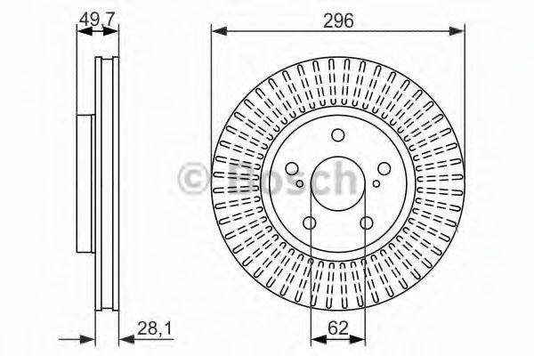 0986479633 BOSCH Диск торм.пер.LEXUS IS2522d 5-