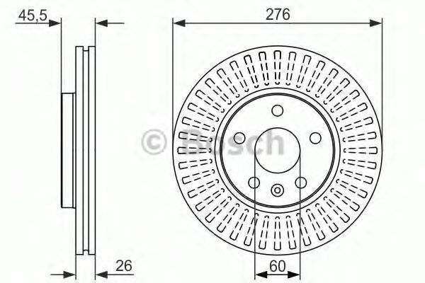 0986479643 BOSCH Диск тормозной GM CRUZE/ASTRA J 09- перед.D=276 R15