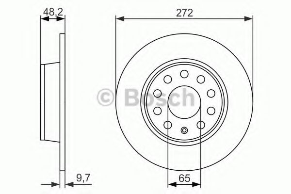 0986479677 BOSCH Диск тормозной задний VAG 10х272 мм Bosch