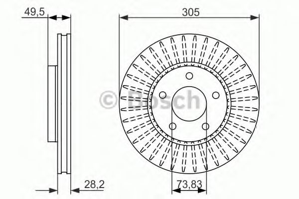 0986479698 BOSCH Диск тормозной jaguar s-type 99-fx 08-xj 97-xk 96- передний вент.