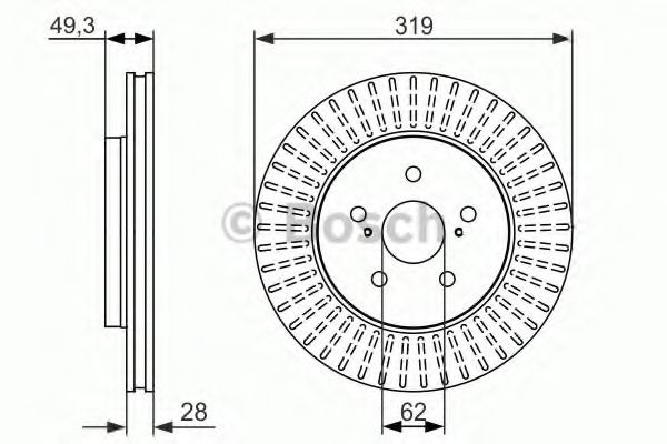 0986479722 BOSCH Тормозной диск перед