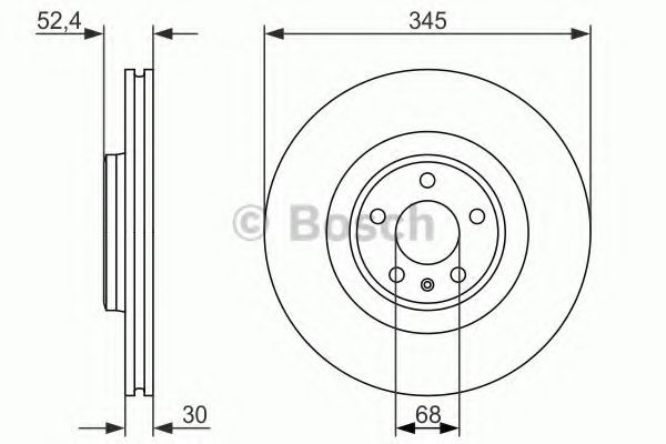 0986479747 BOSCH Диск тормозной audi a6a7q5 08- передний вент.