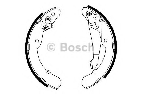 0986487555 BOSCH Колодки тормозные VAG OCTAVIA/ROOMSTER/CADDY/JETTA 4 95- барабанные