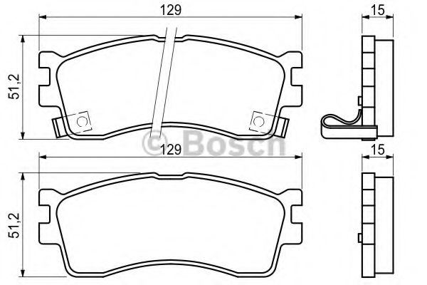 0986494144 BOSCH Колодки тормозные KIA CLARUS 96-RIOSHUMA -SPECTRA (ИЖ) передние
