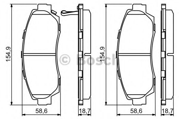 0986494308 BOSCH ТОРМОЗНЫЕ КОЛОДКИ ПЕРЕДНИЕ
