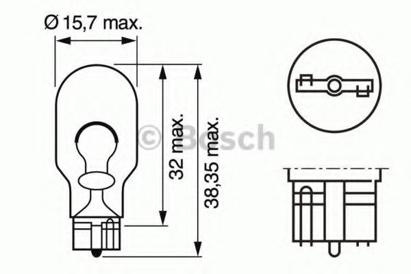 1987302205 BOSCH Лампа PURE LIGHT W16W 12V 16W (картон) (мин 10 шт)