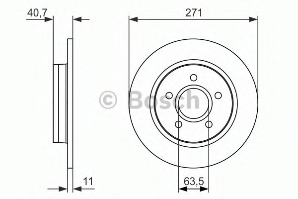 0986479763 BOSCH Диск тормозной FORD FOCUS 3 11- задн.