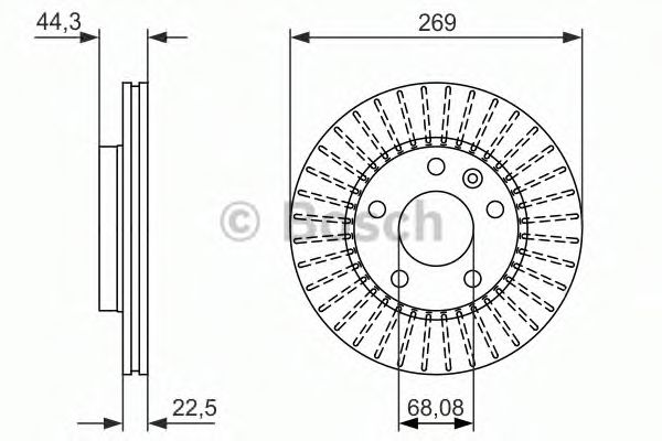 0986479779 BOSCH Диск тормозной renault duster 11- передний вент.d269мм.
