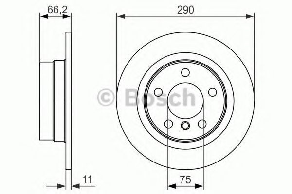 0986479043 BOSCH Диски тормозные задние