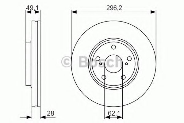 0986479R28 BOSCH диск тормозной lexus rx300330350450h 02- передний вент.d296мм.