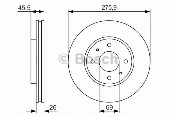 0986479R94 BOSCH ТОРМОЗНОЙ ДИСК ПЕРЕДНИЙ