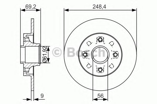 0986479S43 BOSCH ТОРМОЗНОЙ ДИСК ЗАДНИЙ