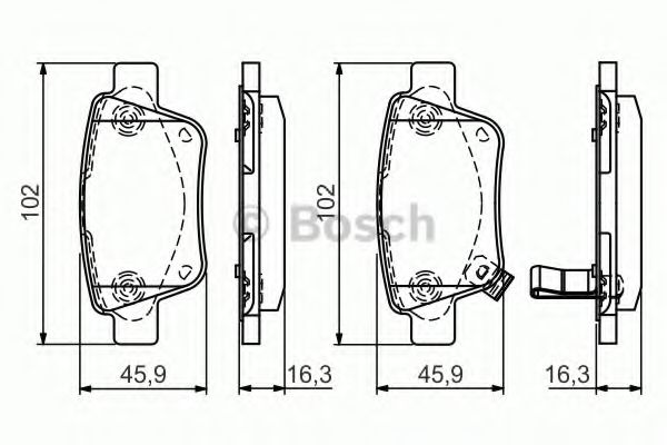 0986495073 BOSCH Колодки тормозные TOYOTA AVENSIS/COROLLA VERSO 04- задн.