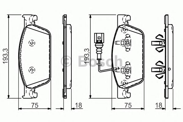 0986494553 BOSCH Комплект тормозных колодок, дисковый тормоз