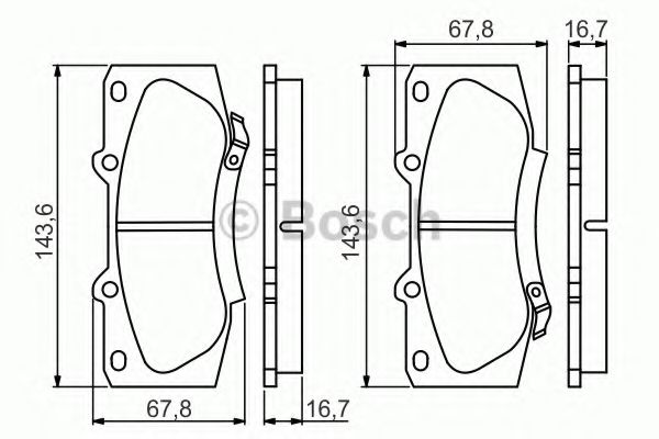 0986495352 BOSCH ДИСКОВЫЕ КОЛОДКИ ПЕРЕДНИЕ