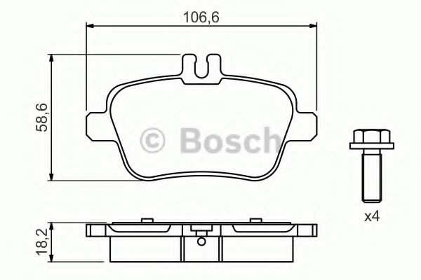 0986494664 BOSCH Колодки торм.зад. MB A B CLA GLA-cl 11-
