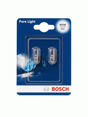 1987301026 BOSCH Лампа PURE LIGHT W5W 12V 5W (блистер) (компл 2 шт)