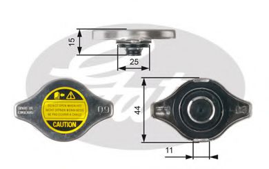 RC127 GATES Крышка системы охлаждения 0,9 атм Gates