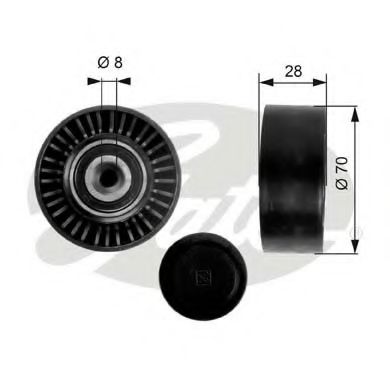 T36248 GATES Ролик ремня приводного AUDI A4/VW TIGUAN 1.9D/2.0D 00-