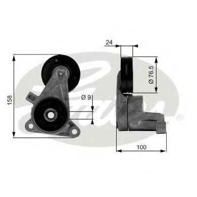 T38437 GATES Натяжитель ремня приводного VOLVO 85S7S8 2.5D 95-6