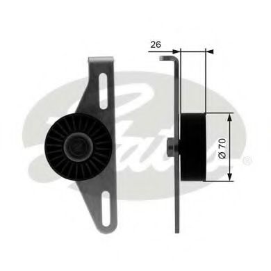 T38484 GATES ролик-натяжитель приводн. ремня re megane i 96