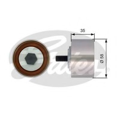T42121 GATES Ролик приводного ремня chrysler voyager iv 2,4 00-