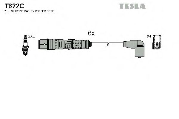 T622C TESLA T622C ПРОВОДА ВВ К-Т