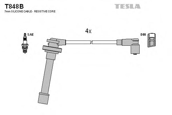 T848B TESLA Провода высоковольтные