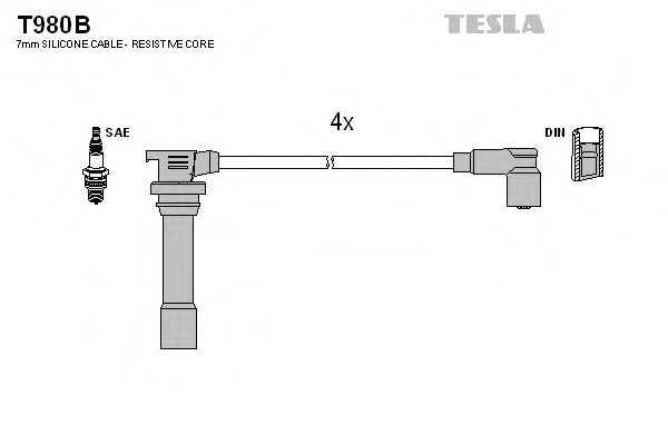 T980B TESLA Вв провод da 323 V 7.94-9.98  Z5-DE