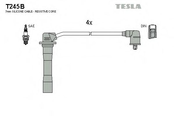T245B TESLA провода зажигания mazda 323 s, f 1.9 -2004