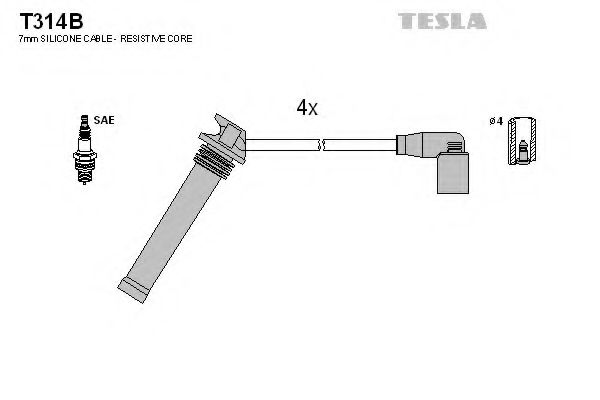 T314B TESLA ПРОВОДА ВЫСОКОВОЛЬТНЫЕ