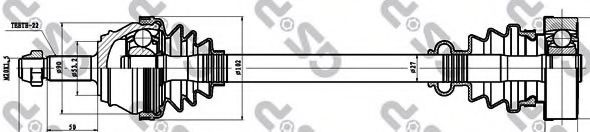261001 GSP Привод в сборе VW G3PASSAT 1.8-2. 88>98 лев.