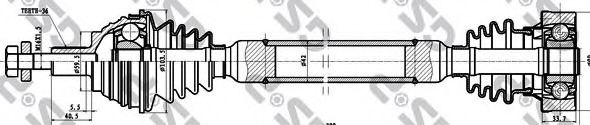 261096 GSP привод в сборе audi a3golf 1.6 03- прав.
