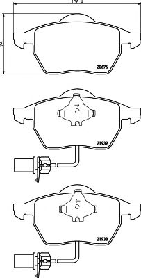 2193801 TEXTAR Колодки торм.пер.Audi A4/A6//VW Passat 96-05