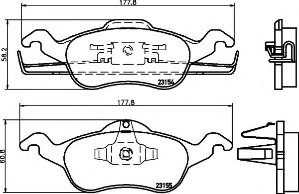 2315402 TEXTAR Колодки торм.пер.Ford Focus 1 10/98->