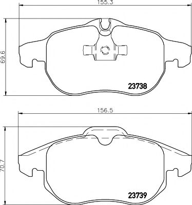 2373807 TEXTAR Колодки торм.пер.Opel Vectra C 1.8,2.2