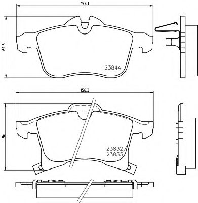 2383201 TEXTAR Колодки тормозные OPEL ASTRA H 04- перед.