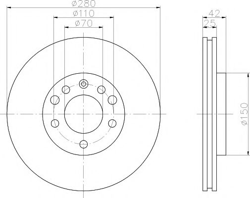 92091903 TEXTAR Диск тормозной OPEL ASTRA G -04 перед.вент.