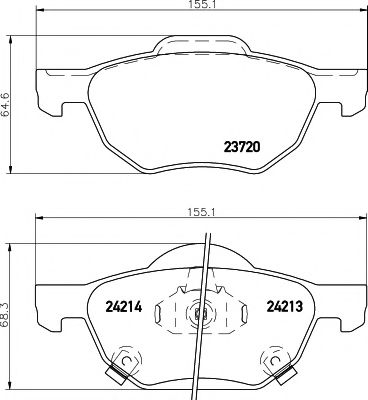 2372001 TEXTAR Колодки тормозные HONDA ACCORD 08- перед.