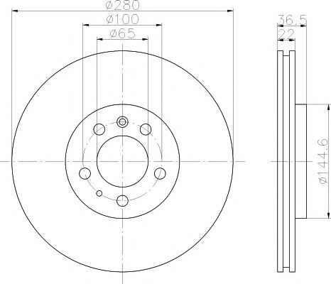 92082305 TEXTAR 928235_диск тормозной передний PRO Audi A3, VW Golf 1.81.9TDi 96>