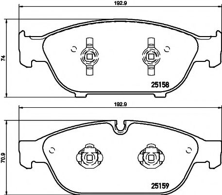 2515802 TEXTAR Тормозные колодки дисковые AUDI A6/A7/A8 пер.
