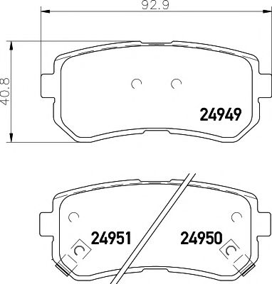 2494901 TEXTAR Колодки торм.зад.дат.